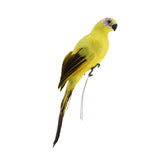 Maxbell 2x Realistic Parrot Artificial Feather Bird Animal Ornament White Yellow