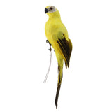Maxbell 2x Realistic Parrot Artificial Feather Bird Animal Ornament White Yellow