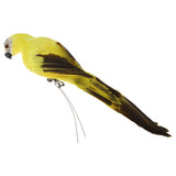 Maxbell 2x Realistic Parrot Artificial Feather Bird Animal Ornament White Yellow