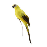 Maxbell 2x Realistic Parrot Artificial Feather Bird Animal Ornament White Yellow