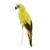 Maxbell 2x Realistic Parrot Artificial Feather Bird Animal Ornament White Yellow