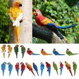 Maxbell 2x Resin Parrot Bird Model Toy Animal Ornament Hanging Decor Red & Blue 31cm