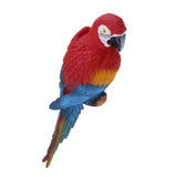 Maxbell 2x Realistic Parrot Resin Bird Animal Ornament Hanging 31cm Look Right Red