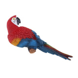 Maxbell 2x Resin Parrot Bird Model Toy Animal Ornament Hanging Decor Red & Blue 31cm