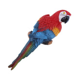Maxbell 2x Realistic Parrot Resin Bird Animal Ornament Hanging 31cm Look Right Red