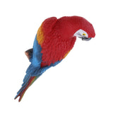 Maxbell 2x Resin Parrot Bird Model Toy Animal Ornament Hanging Decor Red & Blue 31cm