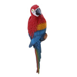 Maxbell 2x Resin Parrot Bird Model Toy Animal Ornament Hanging Decor Red & Blue 31cm
