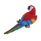 Maxbell 2x Realistic Parrot Resin Bird Animal Ornament Hanging 31cm Look Left Red