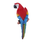 Maxbell 2x Realistic Parrot Resin Bird Animal Ornament Hanging 31cm Look Left Red