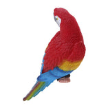 Maxbell 2x Realistic Parrot Resin Bird Animal Ornament Hanging 31cm Look Left Red