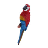 Maxbell 2x Realistic Parrot Resin Bird Animal Ornament Hanging 31cm Look Left Red
