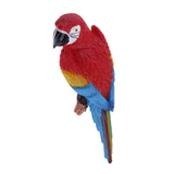 Maxbell 2x Realistic Parrot Resin Bird Animal Ornament Hanging 31cm Look Left Red