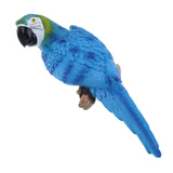 Maxbell 2x Resin Parrot Bird Model Toy Animal Ornament Hanging Decor Red & Blue 31cm