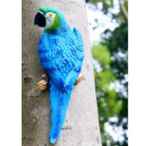 Maxbell 2x Resin Parrot Bird Model Toy Animal Ornament Hanging Decor Red & Blue 31cm