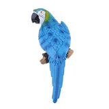 Maxbell 2x Resin Parrot Bird Model Toy Animal Ornament Hanging Decor Red & Blue 31cm