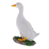 Maxbell 2pcs Garden Gift Farm Resin Animal Ornament Pond Water Standing Duck White