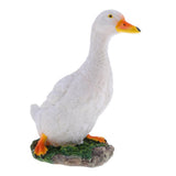 Maxbell 2pcs Garden Gift Farm Resin Animal Ornament Pond Water Standing Duck White