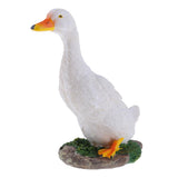 Maxbell 2pcs Garden Gift Farm Resin Animal Ornament Pond Water Standing Duck White