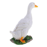 Maxbell 2pcs Garden Gift Farm Resin Animal Ornament Pond Water Standing Duck White