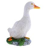 Maxbell 2pcs Garden Gift Farm Resin Animal Ornament Pond Water Standing Duck White