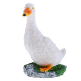 Maxbell 2pcs Garden Gift Farm Resin Animal Ornament Pond Water Standing Duck White
