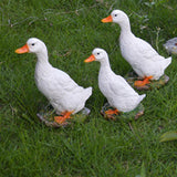 Maxbell 2pcs Garden Gift Farm Resin Animal Ornament Pond Water Standing Duck White