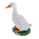 Maxbell 2pcs Garden Gift Farm Resin Animal Ornament Pond Water Standing Duck White