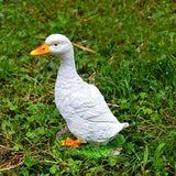 Maxbell 2pcs Garden Gift Farm Resin Animal Ornament Pond Water Standing Duck White