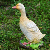 Maxbell 2pcs Garden Gift Farm Resin Animal Ornament Pond Water Standing Duck M
