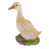 Maxbell 2pcs Garden Gift Farm Resin Animal Ornament Pond Water Standing Duck Yellow