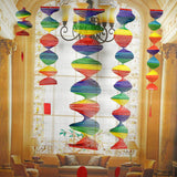 Maxbell 2Pc Rainbow Color Spiral Wind Twister Garden Park Tent Charm Hanging Spinner