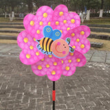 Maxbell Single Pinwheel Flower Shape Windmill Wind Spinner Garden Decor Toys Pink