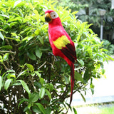 Maxbell 2pcs Feathered Artificial Macaw Bird Home Garden Decor Parrot Green&Red