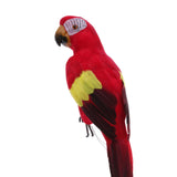 Maxbell 2pcs Feathered Artificial Macaw Bird Home Garden Decor Parrot Green&Red