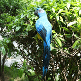 Maxbell Blue & Red Bird Feather Realistic Home Garden Decor Ornament Parrot Bird