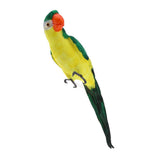 Maxbell 2pcs Feathered Artificial Macaw Bird Home Garden Decor Parrot Green&Red