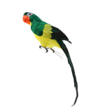 Maxbell 2pcs Feathered Artificial Macaw Bird Home Garden Decor Parrot Green&Red