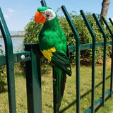 Maxbell 2pcs Feathered Artificial Macaw Bird Home Garden Decor Parrot Green&Red