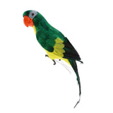 Maxbell 2pcs Feathered Artificial Macaw Bird Home Garden Decor Parrot Green&Red