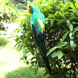 Maxbell 2pcs Feathered Artificial Macaw Bird Home Garden Decor Parrot Green&Red