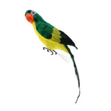 Maxbell 2pcs Feathered Artificial Macaw Bird Home Garden Decor Parrot Green&Red