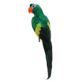 Maxbell 2pcs Feathered Artificial Macaw Bird Home Garden Decor Parrot Green&Red