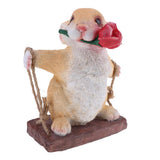 Maxbell Resin Simulation Swing Animals Figurine Garden Ornament Decor Rabbit#2 - Aladdin Shoppers