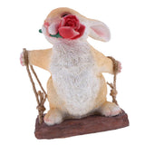 Maxbell Resin Simulation Swing Animals Figurine Garden Ornament Decor Rabbit#2 - Aladdin Shoppers