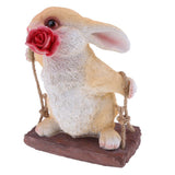 Maxbell Resin Simulation Swing Animals Figurine Garden Ornament Decor Rabbit#2 - Aladdin Shoppers