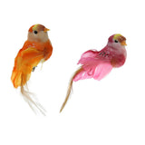 Maxbell 2x Realistic Little Bird Ornament Artificial Feather Animal Decor Clips - Aladdin Shoppers
