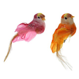 Maxbell 2x Realistic Little Bird Ornament Artificial Feather Animal Decor Clips - Aladdin Shoppers