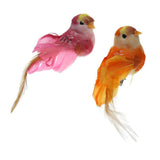 Maxbell 2x Realistic Little Bird Ornament Artificial Feather Animal Decor Clips - Aladdin Shoppers