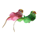 Maxbell 2x Realistic Little Bird Ornament Artificial Feather Animal Decor Clips - Aladdin Shoppers