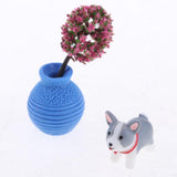 Maxbell Miniature Fairy Garden Micro Landscape Bonsai Pot Decor Gray Vase Dog - Aladdin Shoppers